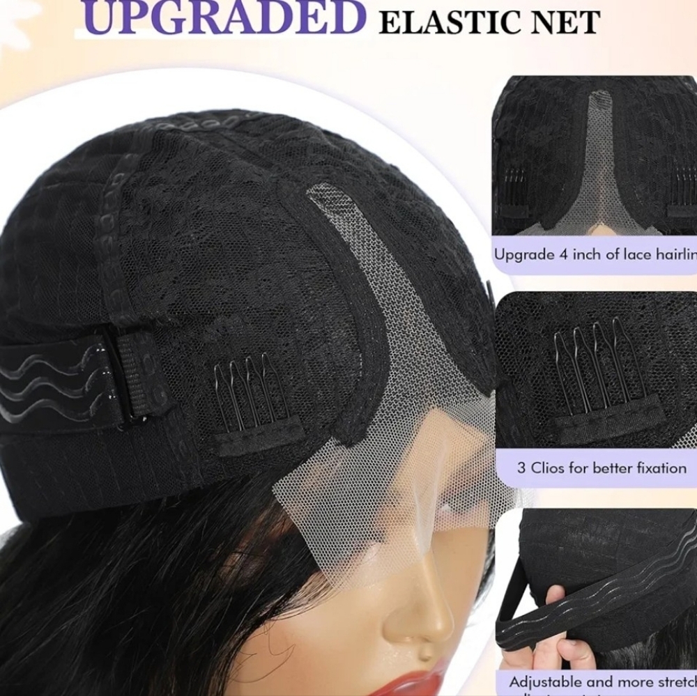 Elegant Black Wavy Long  Hair Wig - Picture 5 of 5